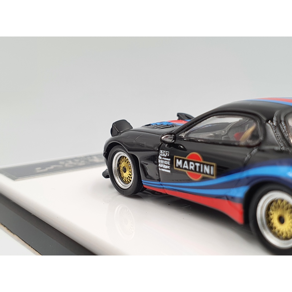 Xe Mô Hình Mazda RX-7 Tỉ lệ 1:64 Hãng sản xuất Time Micro ( Martini Đen )