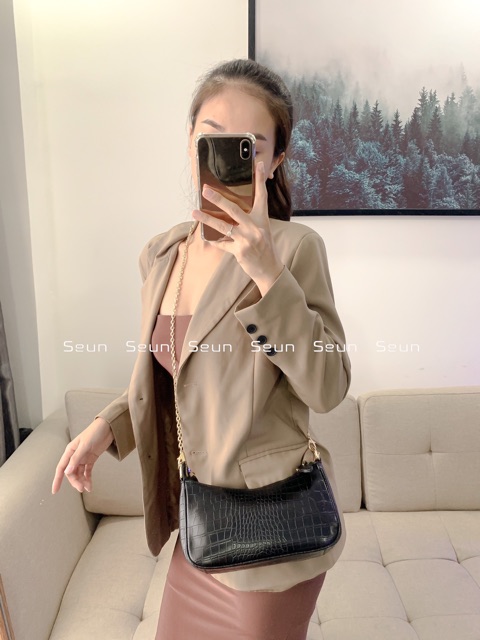 Túi Kẹp Nách Thời Trang Nữ Hàn Quốc SEUN Đẹp Cao Cấp Hot Trend - Túi Đeo Chéo Da Cá Sấu Cronabag | BigBuy360 - bigbuy360.vn