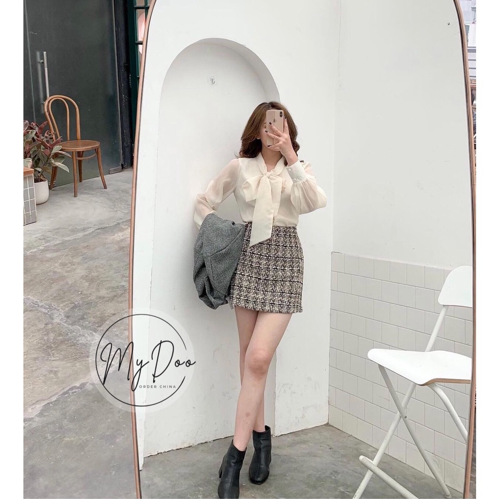 [HÀNG LOẠI I]Áo sơ mi tay bồng cổ nơ khuy ngọc tiểu thư nhiều màu sắc SMB01 | BigBuy360 - bigbuy360.vn