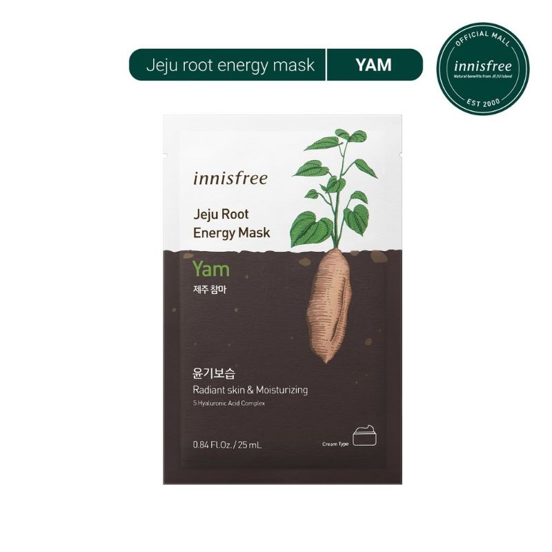 Mặt nạ giấy chăm sóc da từ rau củ innisfree Jeju Root Energy Mask 25ml | Thế Giới Skin Care