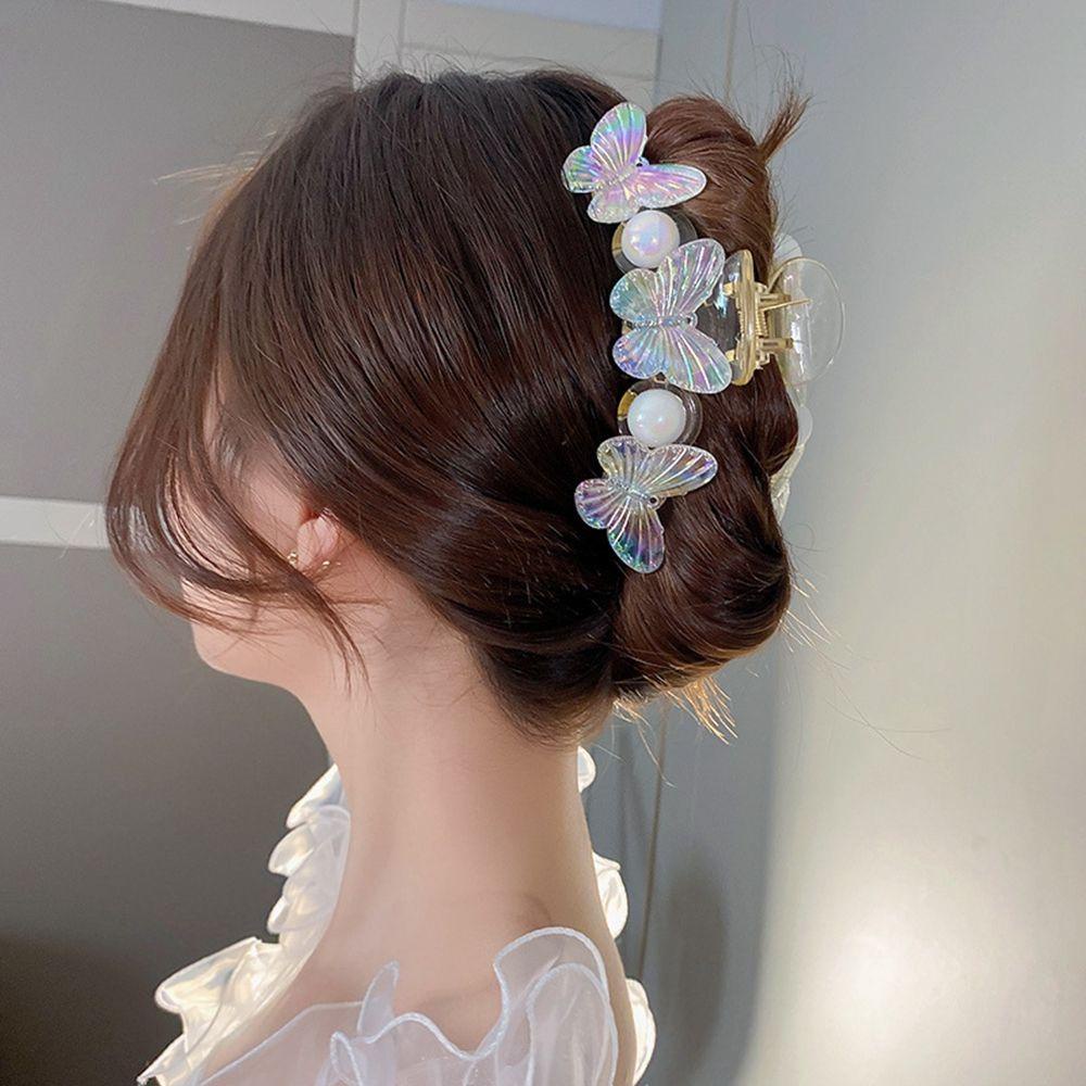 Kẹp Tóc Hình Móng Vuốt Cá Mập / Bướm Cỡ Lớn Ngọt Ngào WMES15H Cho Nữ