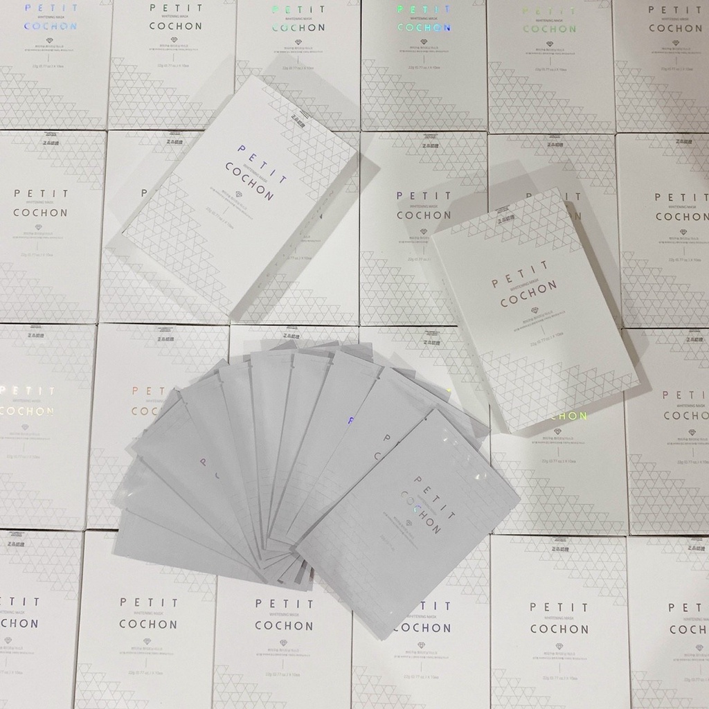 Mặt nạ kim cương dưỡng trắng, giảm thâm nám Petit Cochon Whitening Mask hộp 10 miếng