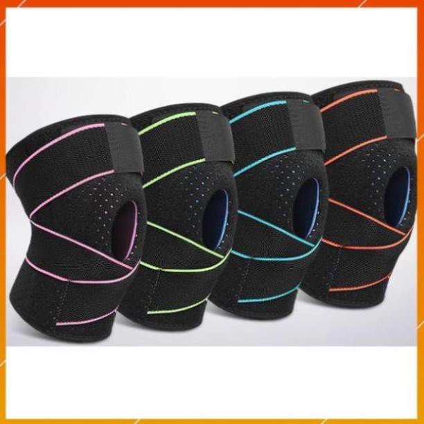 Đai đầu gối Aolikes hx 7908 có đệm hơi silicone thoáng khí bó ống khớp băng cuốn bảo vệ quấn gym yoga cầu lông