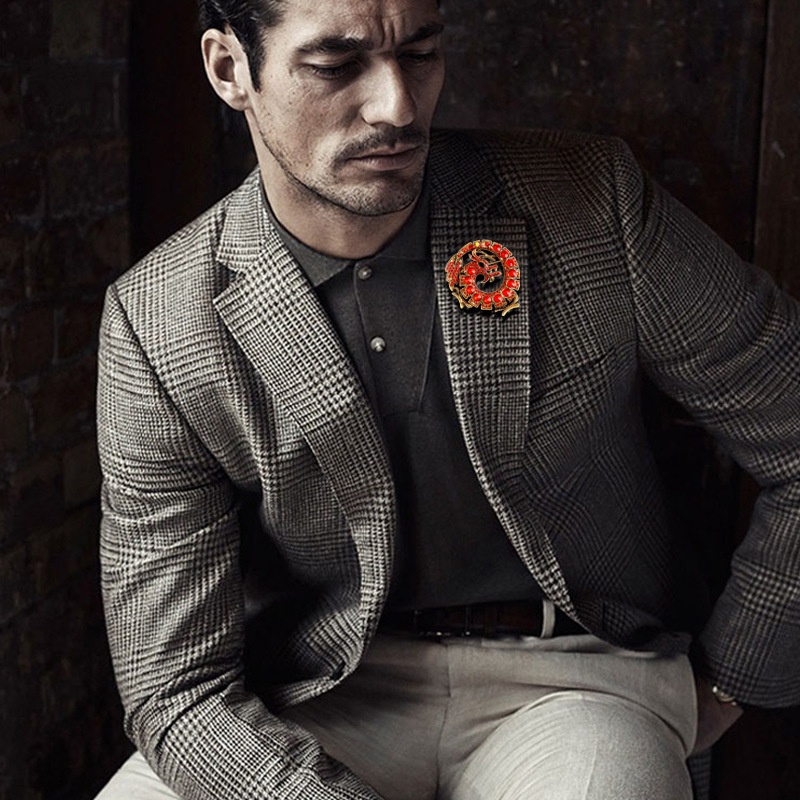 Ghim Cài Áo Hình Rồng Phong Cách Âu Mỹ Cá Tính Cho Nam