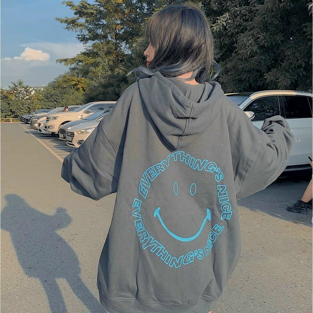 Áo khoác nỉ Hoodie Dây Kéo ERYTHING NICE Ulzzang form rộng nam nữ áo nỉ bông Unisex Guvia | BigBuy360 - bigbuy360.vn