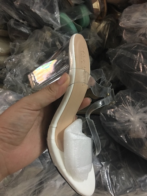 [ Thanh lý] Sandal Quai Trong Gót Trong 7cm - ảnh chụp thật và video