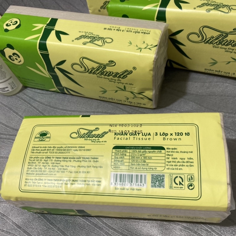 SET 10 GÓI RÚT GẤU TRÚC 120 TỜ 3 LỚP SILKWELL