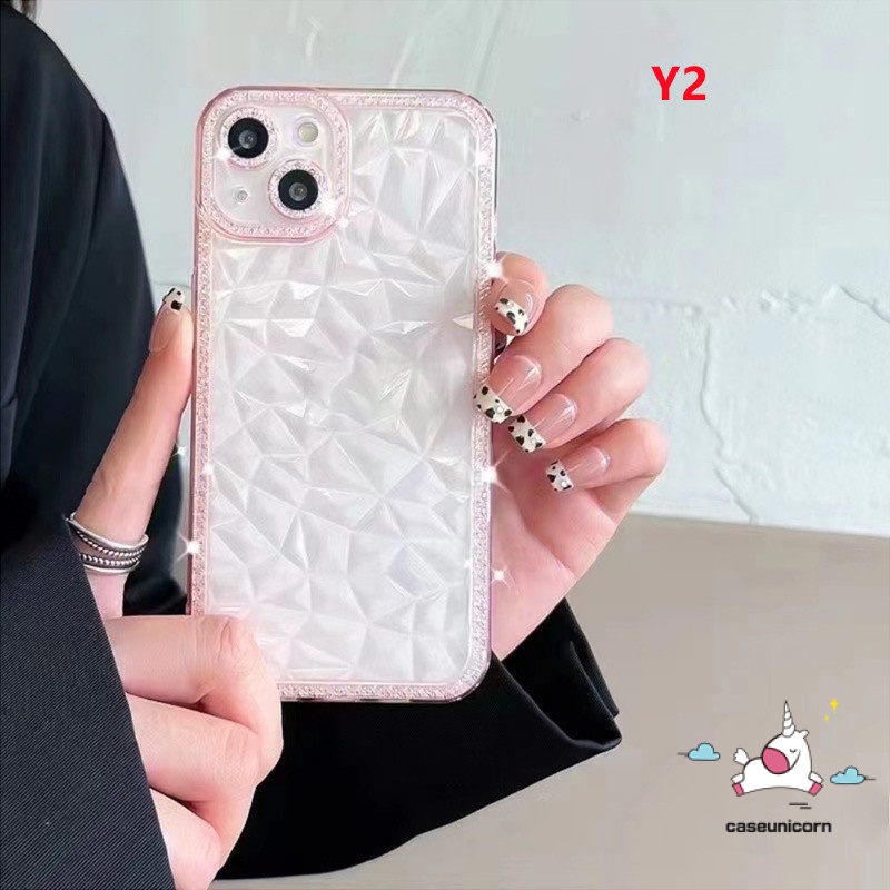 Ốp Điện Thoại TPU Mềm Trong Suốt Họa Tiết Kim Cương 3D Cho IPhone 14 13 12 11 Pro Max 14Pro 13Pro 12Pro 11Pro Max