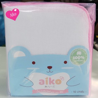 Khăn Sữa Nhật Cao Cấp Aiko (bịch 10 Khăn)