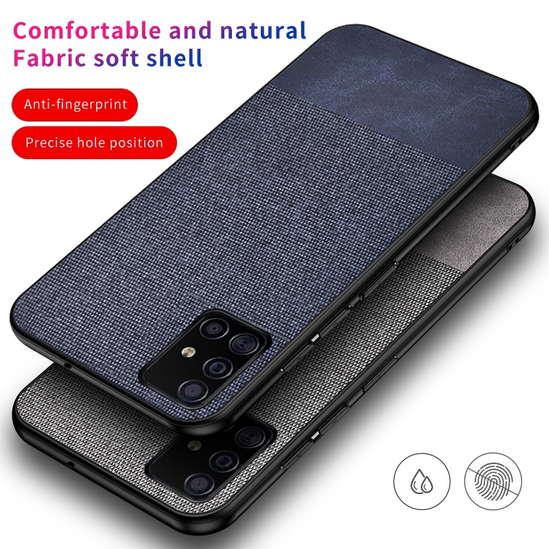 Ốp điện thoại TPU siêu mỏng mềm phối vải và hybrid thời trang cho Samsung Galaxy Note 10 Lite