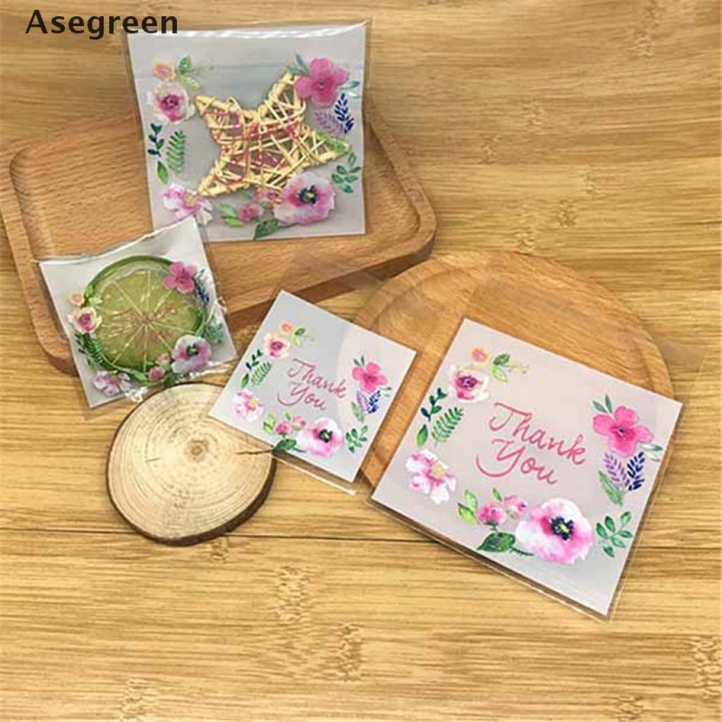 Set 100 Túi Nhựa Đựng Bánh Kẹo In Chữ Thank You 3 Kích Thước
