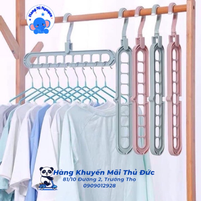 Móc nhựa đa năng tiết kiệm diện tích 9 lỗ
