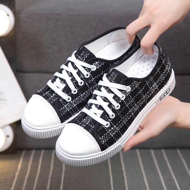 Giày Thể Thao Vải Canvas Đế Bằng Thoáng Khí Thời Trang Mùa Xuân 2022 Phong Cách Hàn Quốc Cho Nữ