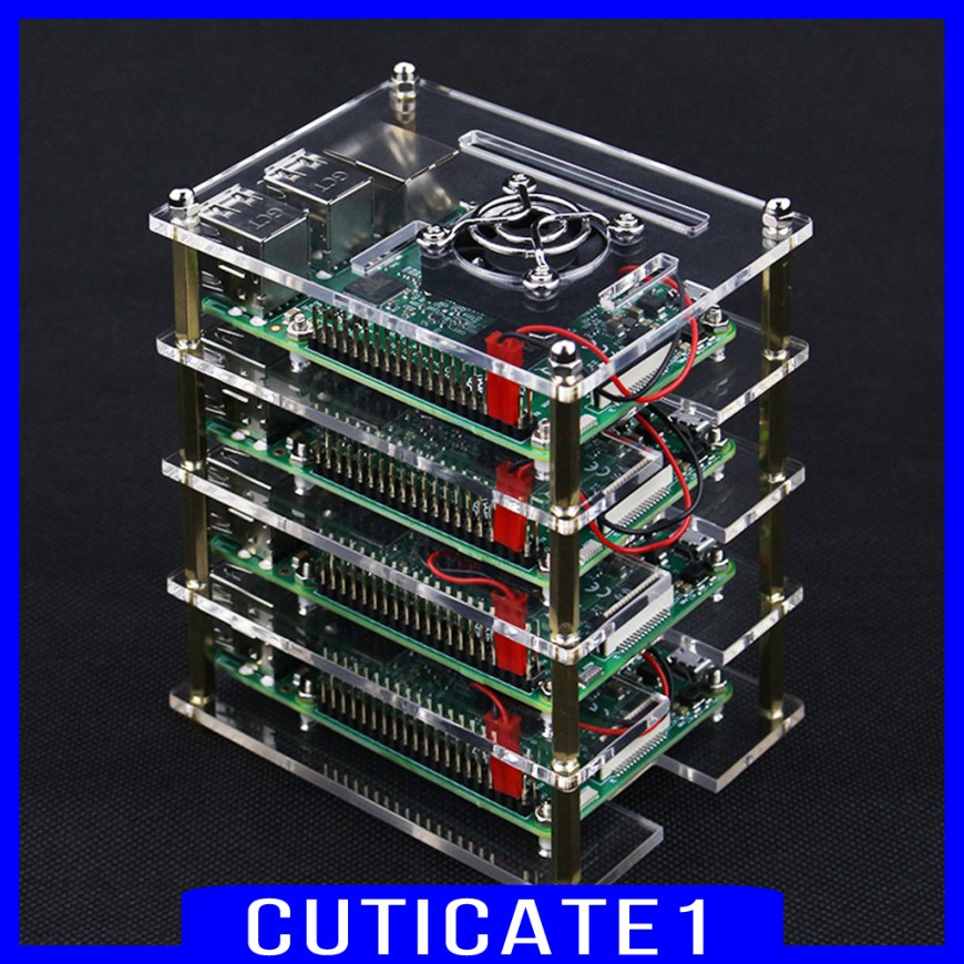 1 Quạt Tản Nhiệt Hình Khúc Xương Chó 4 Lớp Cho Raspberry Pi