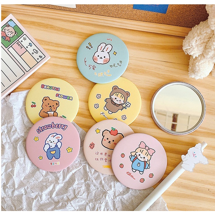 Gương Mini 1 Mặt Gấu Thỏ House Cute Dễ Thương phong cách Hàn Quốc 521