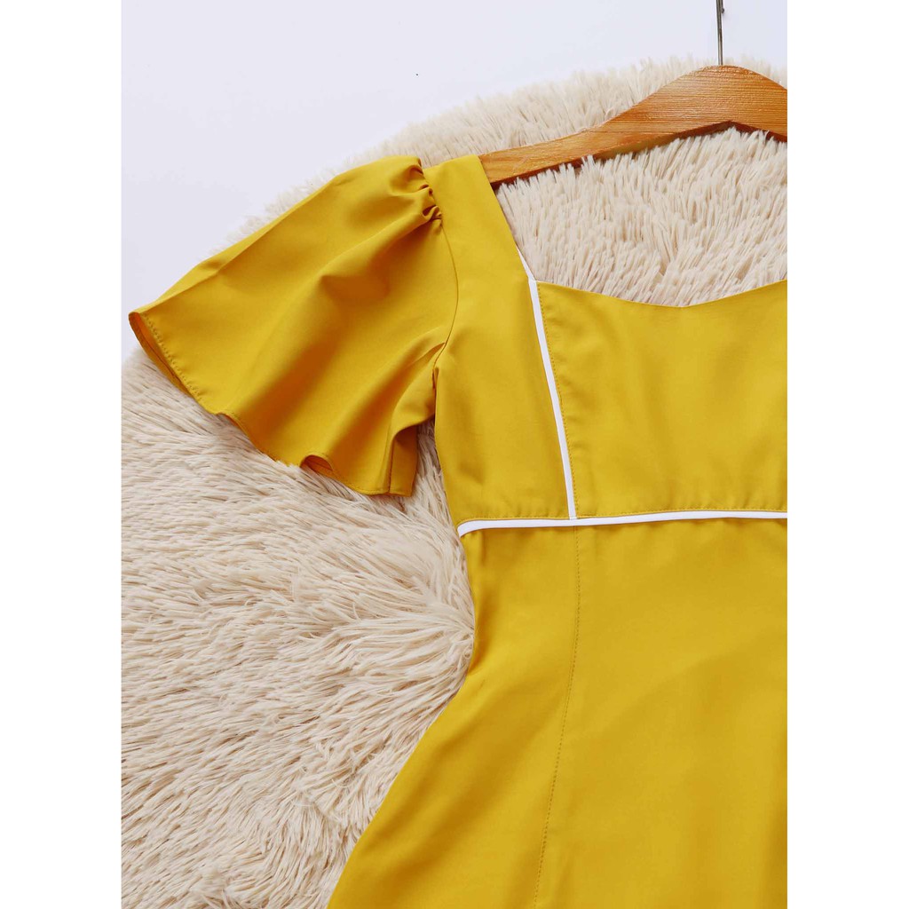 [Mã FAGREEN245 giảm 10% tối đa 30K đơn 99K] Đầm công sở màu vàng siêu tôn dáng | BigBuy360 - bigbuy360.vn