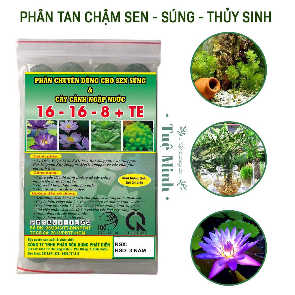 Phân tan chậm chuyên dùng cho Cây Thủy Sinh, Sen, Súng, Thủy Trúc