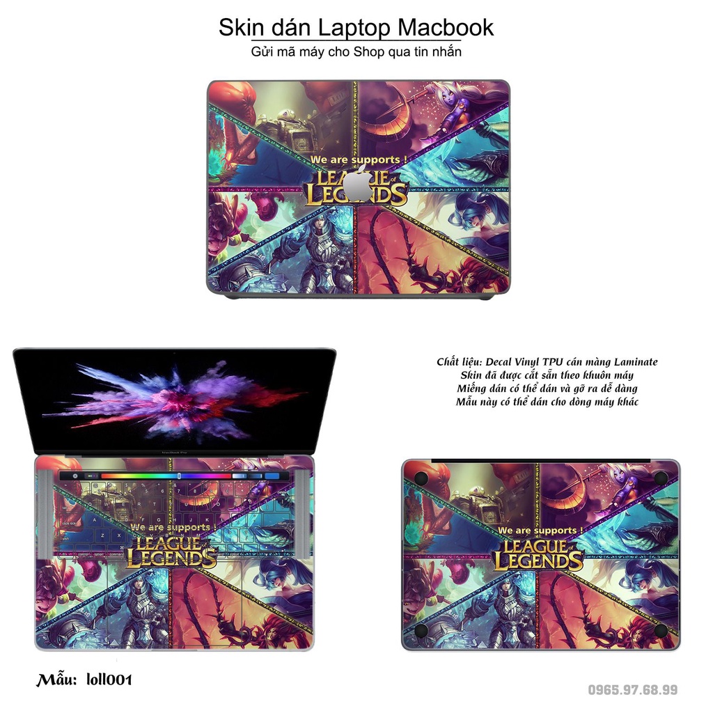 Skin dán Macbook mẫu Liên Minh Huyền Thoại (đã cắt sẵn, inbox mã máy cho shop)