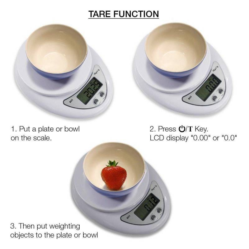 Cân Điện Tử Nhà Bếp Mini Electronic Kitchen Scale Cân Thực Phẩm 5Kg – 1G Kèm Pin, Cân thực phẩm cho bé Hàng xịn