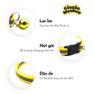 Vòng cổ chó mèo phản quang có chuông (Dài 20 - 35cm; rộng 1cm)