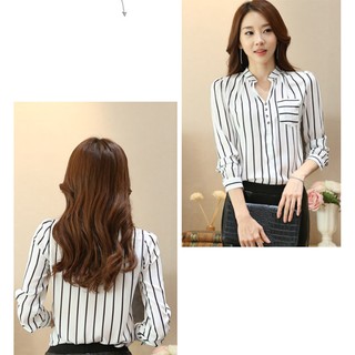 Áo sơ mi nữ kẻ sọc chất đẹp SM005