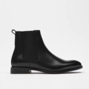 Giày Chelsea boots cao cổ thời trang nam da trơn nguyên tấm tăng 3.5cm chiều cao