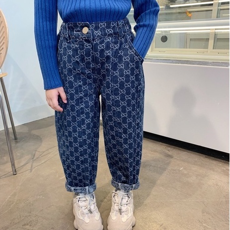 Quần Jeans Dài Ống Đứng Thời Trang Cho Bé Gái