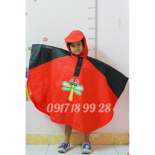 Áo mưa trẻ em cánh dơi in hình con chuồn chuồn