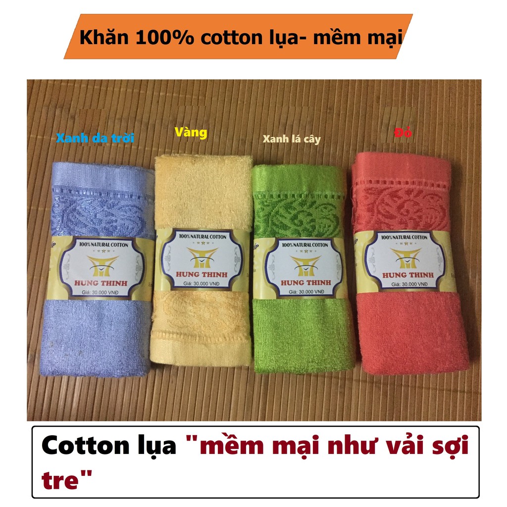 Khăn mặt 100% cotton lụa - mềm như vải sợi tre