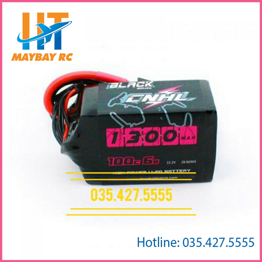 Pin Lipo CNHL Black Series 1300mAh 22.2V 6S 100C For FPV With XT60