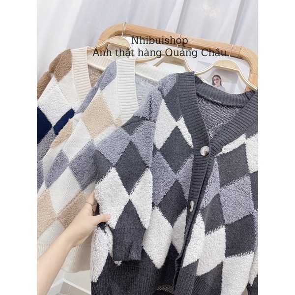 Áo Cadigan Khoác Len Trám Họa Tiết Lông Nổi Chất Siêu Dày Dặn - Phong Cách Hàn Quốc | BigBuy360 - bigbuy360.vn