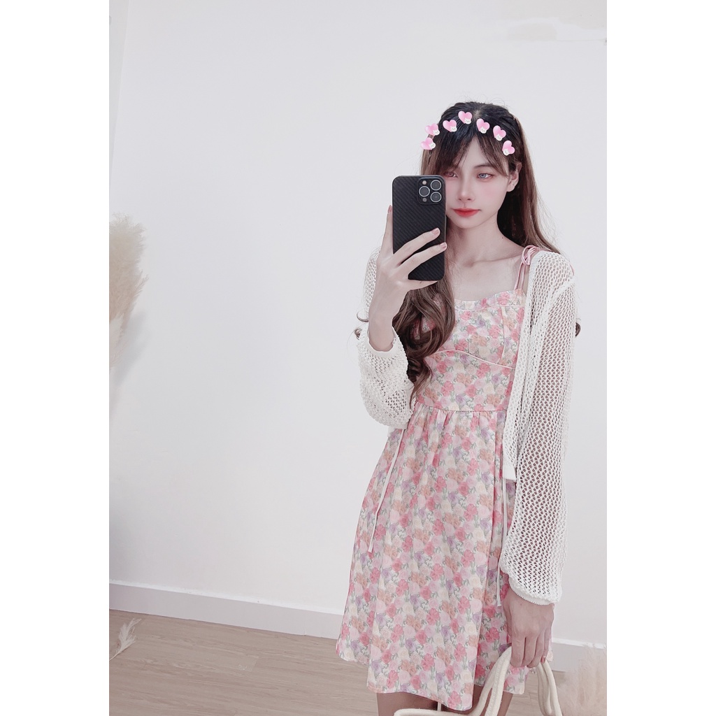 Váy hai dây hoa nhí vintage Hàn Ulzzang style 🌸 Hàng Quảng Châu