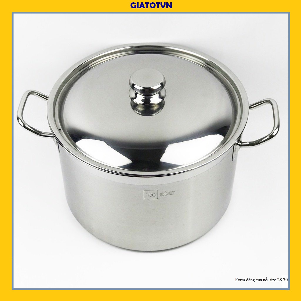 Xoong Nồi Inox Fivestar Đun được bếp từ Nhiều Kích Cỡ Tiện Ích ( Link size luộc gà lớn 28cm, 30cm )