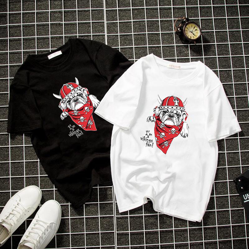 Áo thun tay lỡ pug siêu ngầu vải dày mịn 2020T3026