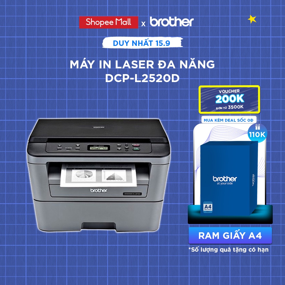 Máy in laser đa năng Brother DCP-L2520D - Tặng Ram giấy A4