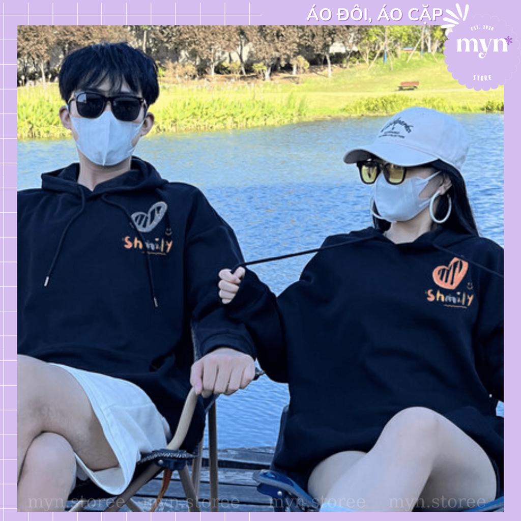 Áo Hoodie Nỉ Cặp Đôi "Shmily" Sinh Động, Áo Hoodie Nỉ Dày Dặn, Form Rộng Siêu Đẹp Nam Nữ Đủ Size