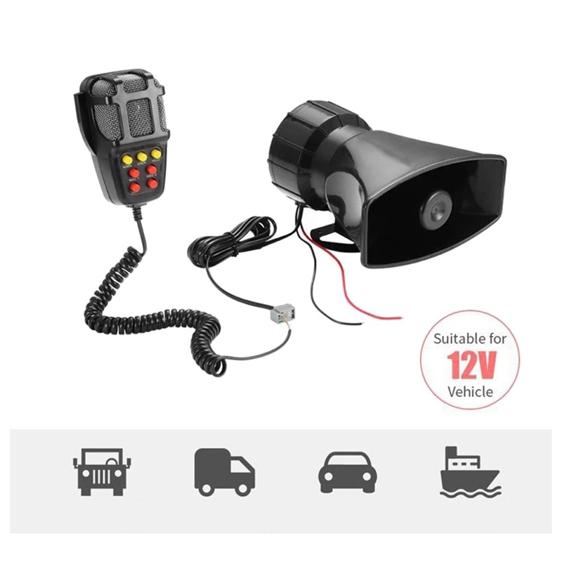 Còi Cảnh Báo 7 Âm Thanh Lớn 12V 110DB Cho Xe Hơi / Xe Tải