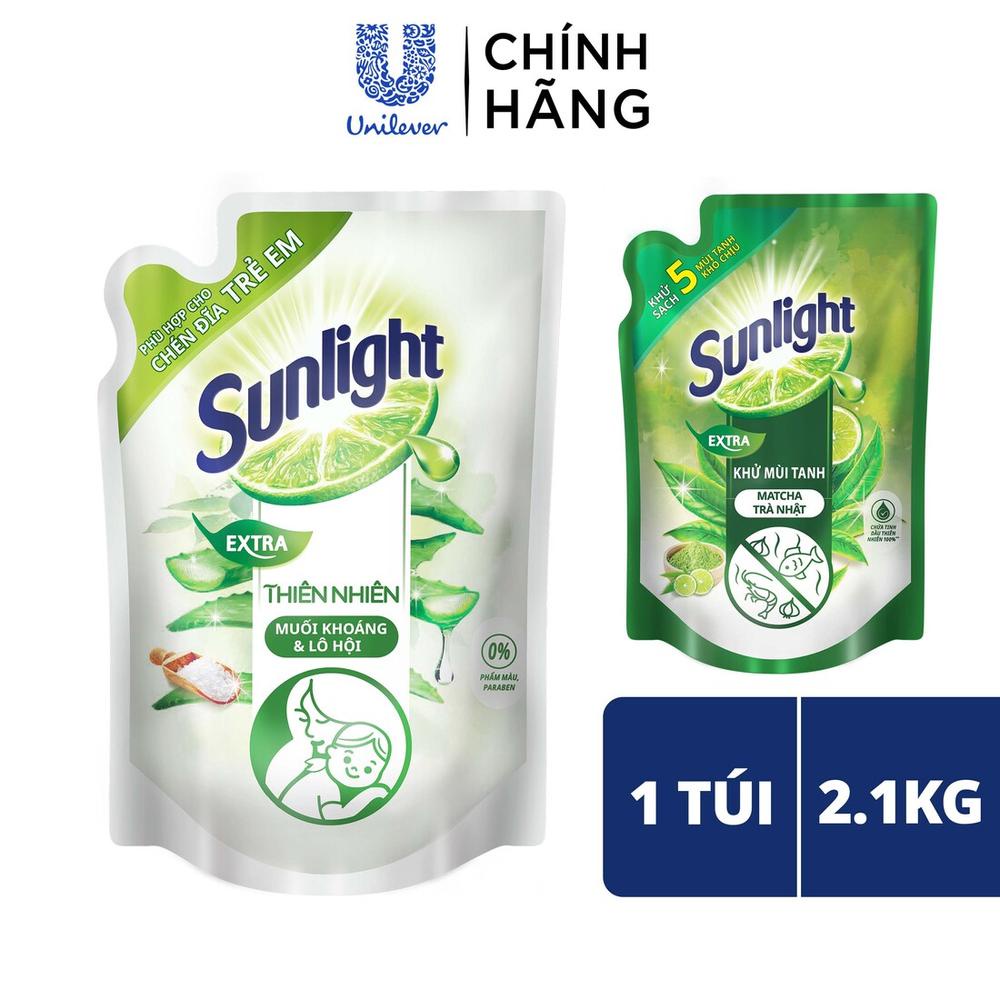 Nước Rửa Chén Bát Sunlight Thiên nhiên | Túi 2.1KG/ 3.4KG