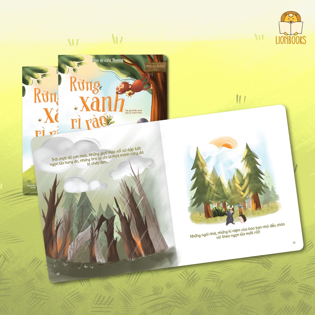 Truyện Kể Cho Bé Trước Giờ Đi Ngủ - Cuốn Rừng Xanh Rì Rào Tặng kèm 1 sticker nhân vật, cho bé 0-6 tuổi