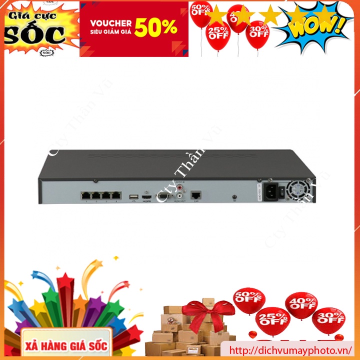 Đầu ghi hình IP Hik vỏ sắt không POE (hỗ trợ tối đa camera 8mp)