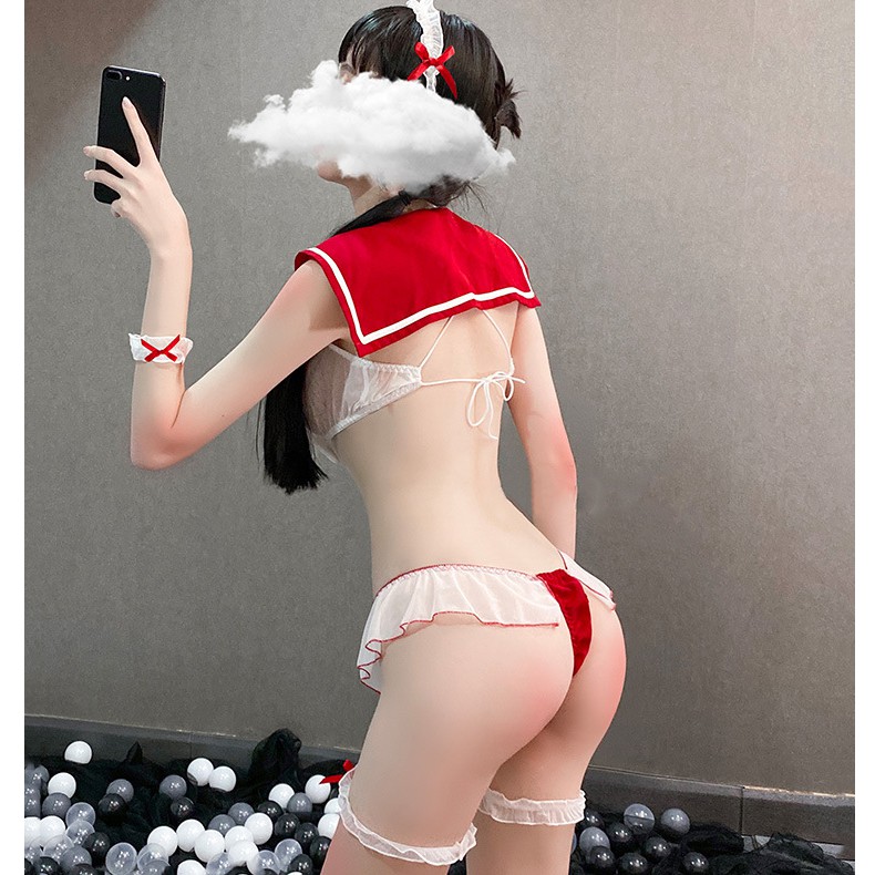 Đồ ngủ nữ sexy gợi cảm phong cách cosplay nữ sinh trong suốt