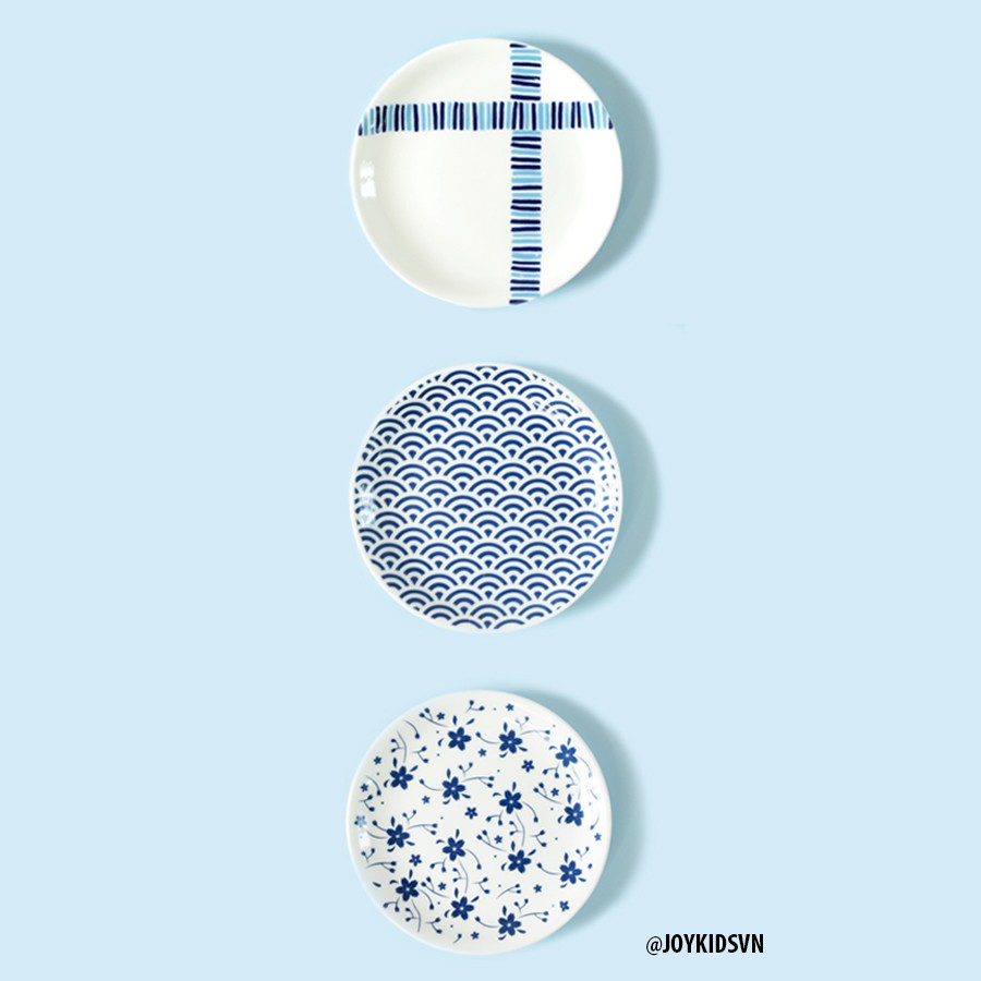 Dĩa gốm tròn họa tiết phong cách Bắc Âu hiện đại | Đĩa gốm tròn D15cm - Ceramic round dish