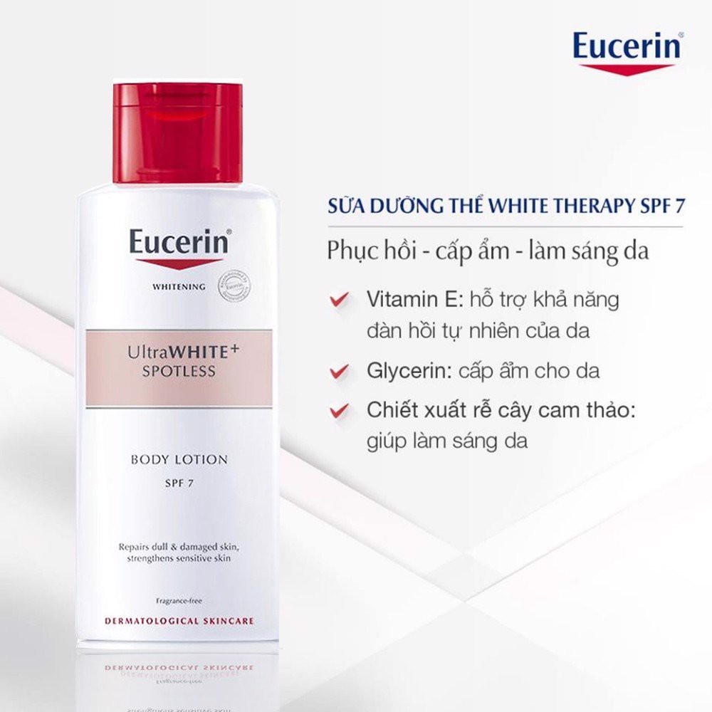 Eucerin Kem Dưỡng Thể Trắng Da Ultra White+ Spotless Body Lotion SPF7 (250ml)