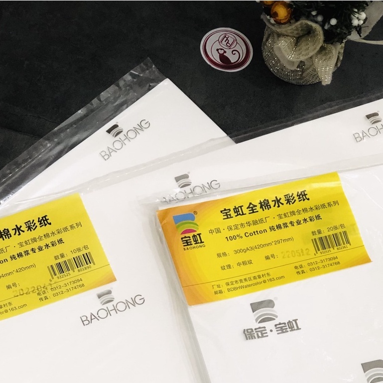 BaoHong Giấy vẽ màu nước Academy 100% cotton