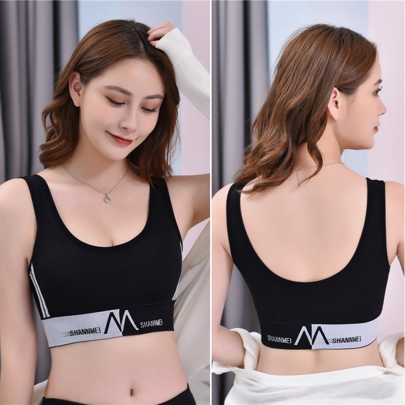 Áo lót AOWEINISI; vải cotton dây chéo in chữ quyến rũ thời trang cho nữ