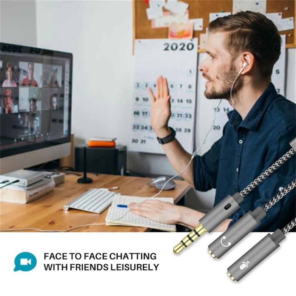 Dây Cáp Âm Thanh AUX Chia 2 Cổng Cắm 3.5mm Nhiều Màu Sắc Tiện Dụng