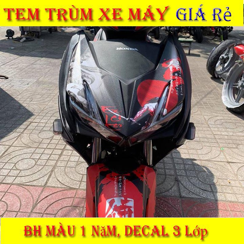 [Freeship đơn từ 50k]Tem trùm xe Winner X samurai đỏ đen, độ thiết kế team dán phủ decal xe máy giá rẻ đẹp