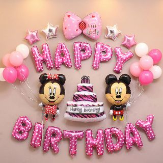 Bộ Trang Trí Sinh Nhật Bia, Rượu
, Hello Kitty, Heo Peppa,  Chuột Mickey, Cô Dâu Love