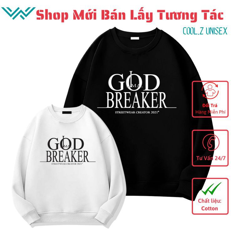 Áo Sweater God Breaker phong cách Ulzzang Hàn Quốc tay dài họa tiết  cá tính CoolZ CZ609 | WebRaoVat - webraovat.net.vn