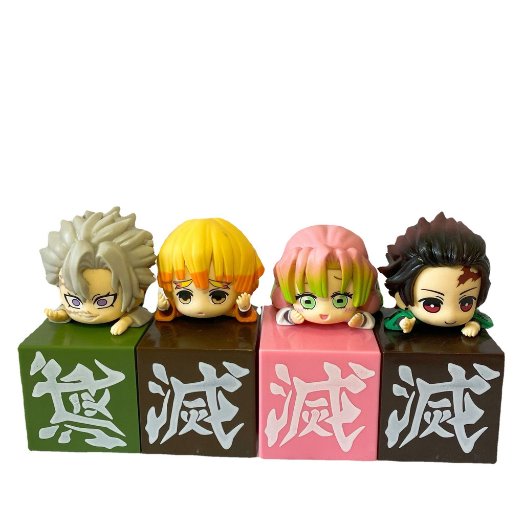 Hộp mô hình nhân vật anime Demon Slayer Kimetsu Rengoku Genten đáng yêu 10cm dành cho trang trí
